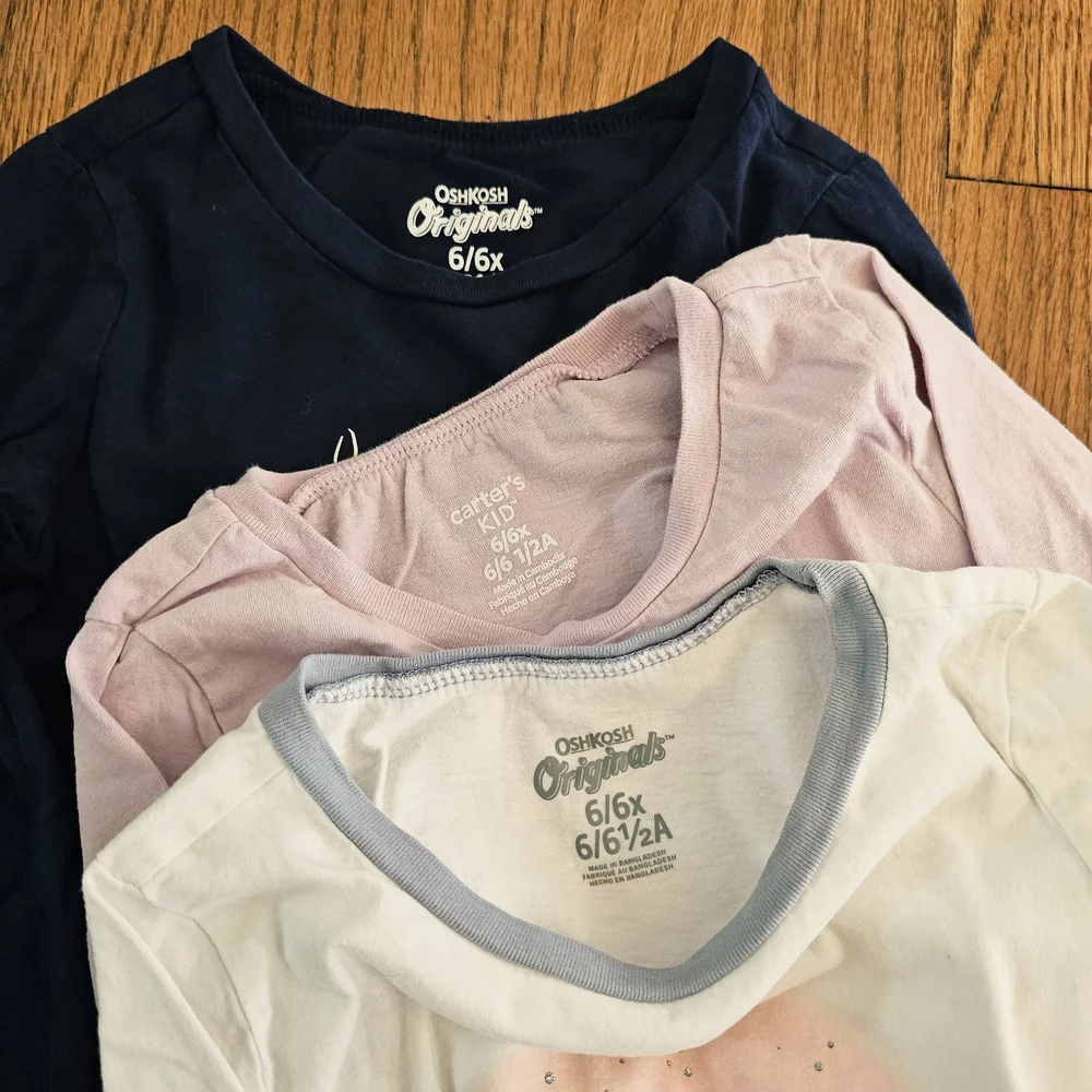 OshKosh B'gosh Long Sleeve Tees - Winter Holiday Christmas Girls Size 6
